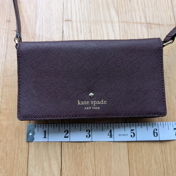 Kate Spade Laurel Way Winni Crossbody Wallet - Burgundy Saffiano - Picture 8 of 11